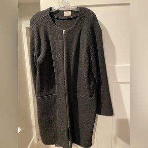 Wilfred 100% dark grey long zip coat